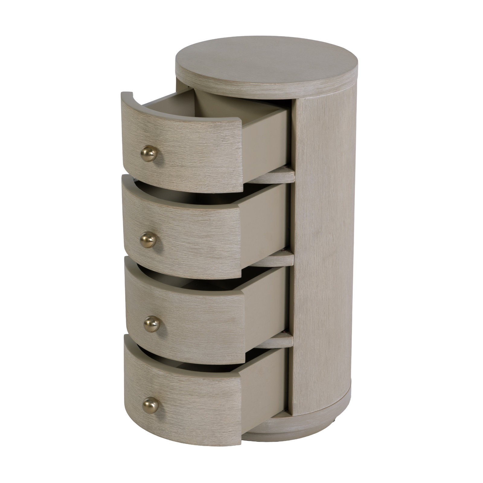 Celine 4-Drawer Acacia End Table, Antique Taupe