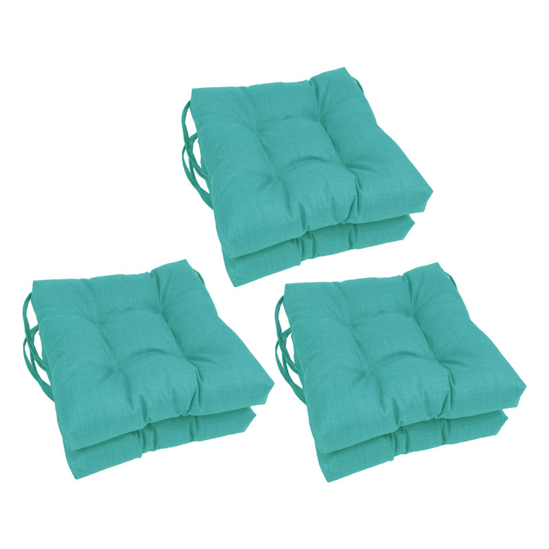 Outdoor 3.5'' Dining Chair Seat Cushion, Aqua Blue