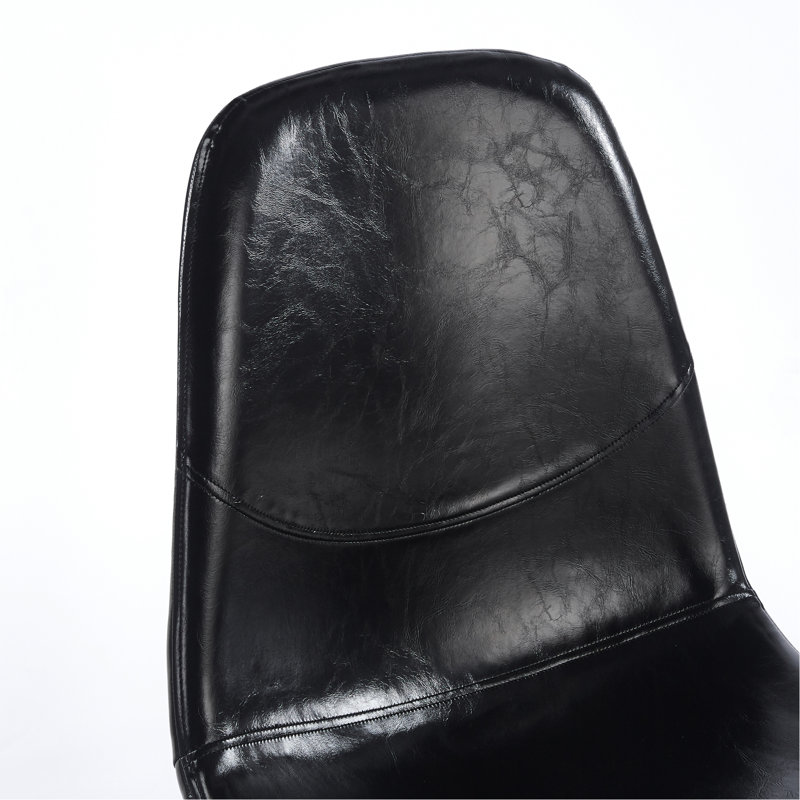 Chaise de salle à manger en PVC 4 pièces, noir, Noir