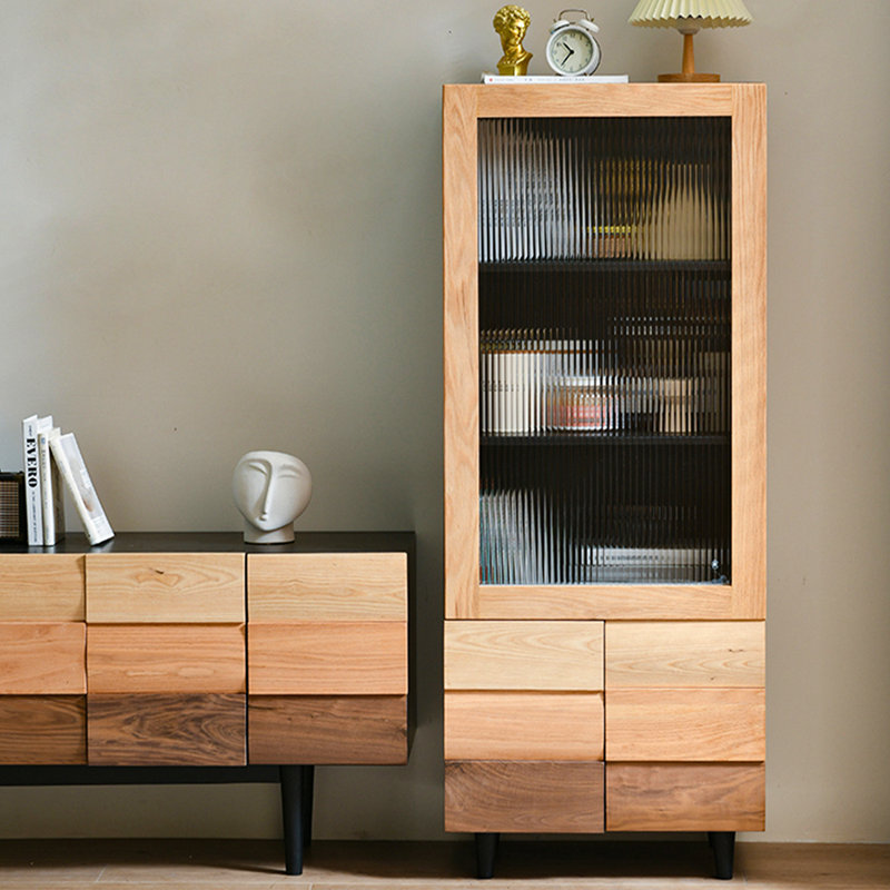Vitrine moderne en bois massif minimaliste