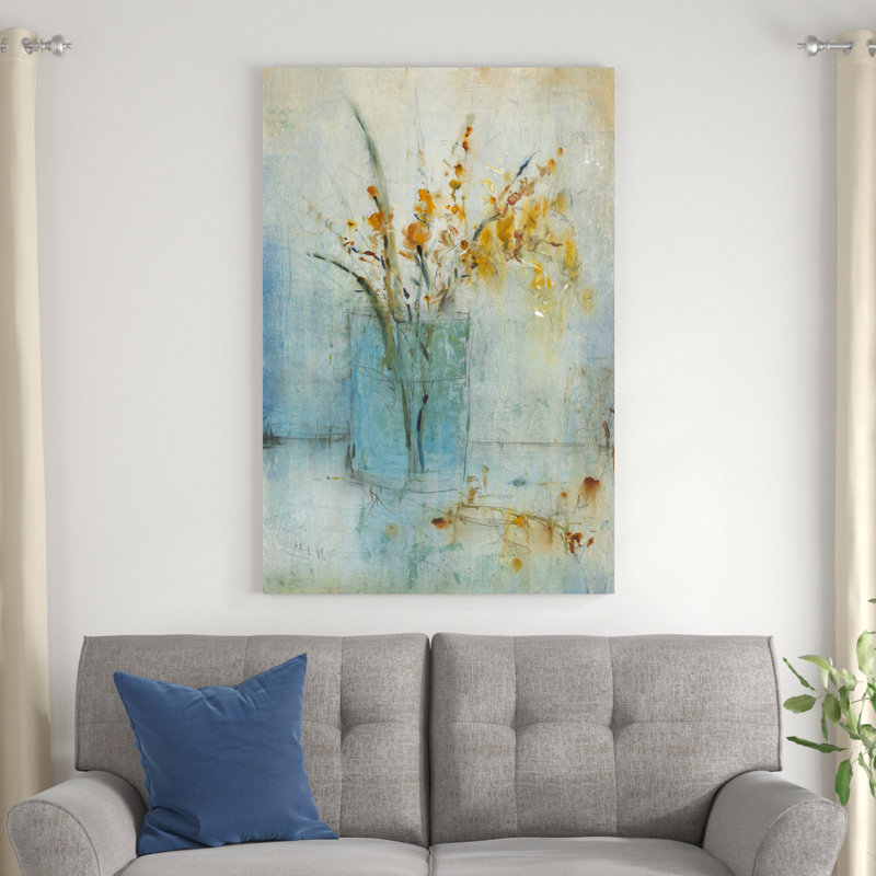 «Blue récipient II», peinture sur toile, H 48 po x l 32 po