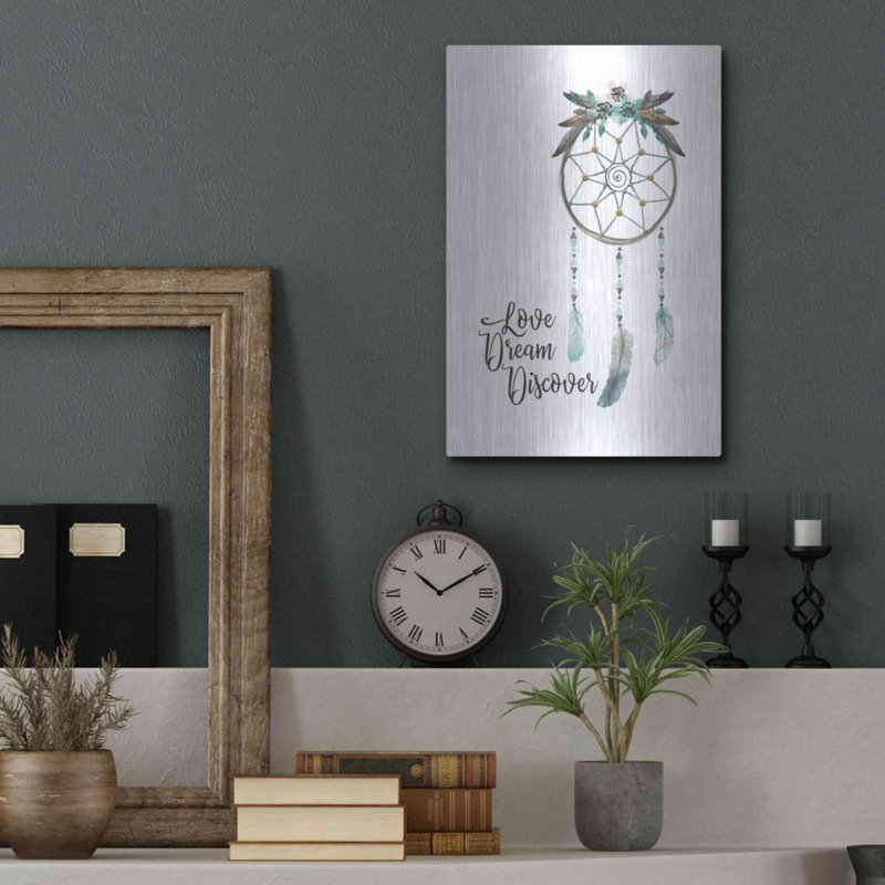 «Watercolor Dreamcatcher» par Seven Trees Design, art mural en métal, H 16 po x l 12 po