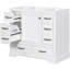 Base d'armoire de salle de bain moderne 36 po - blanc, 6 tiroirs, base en bois massif et look élégant, meuble-lavabo-214621402-214621403