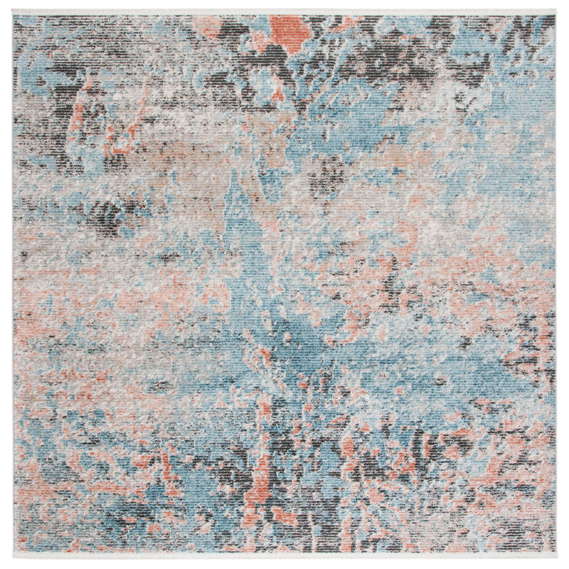 Mesa Shivan Performance Abstract Rug, Square 6'7"