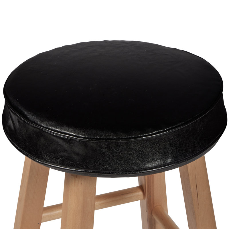 13" Indoor Barstool Round Cushion Seat Cover with Foam, Black