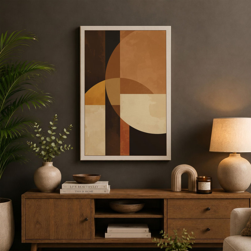 Earth Forms Minimalist - Wrapped Canvas, 24x16 - 61.0 x 40.6 cm, Terracotta Border