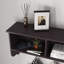 Portemanteau mural espresso avec 4 crochets doubles et tablette de rangement en bois pour la vie organisée-1916265516