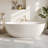 StonePure 61"×30" Solid Surface Freestanding Soaking Bathtub, Deep Soaking Tub with Overflow ,Pop-Up Drain, 70-Gallon Capacity-118445571
