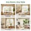 Tringle à rideaux en bois Boho, 1 po de diamètre Tringle à draperie robuste ajustable avec imitation grain de bois et faiteaux à motif de feuilles, style rustique campagnard pour fenêtres, brun-276889736-278905825