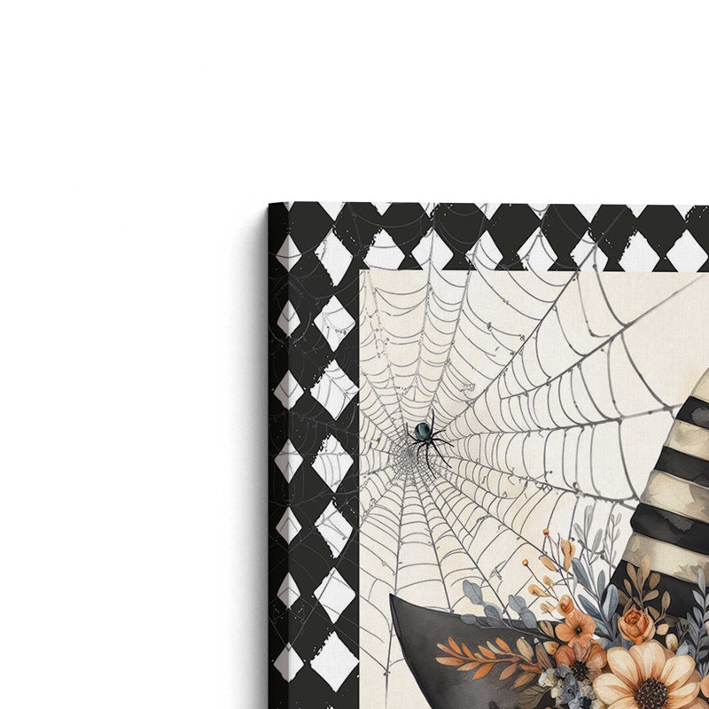 «Vintage Halloween Pumpkin» par Nicole DeCamp, reproduction d'art, L 12 po x H 16 po, Ne s’applique pas, Toile non encadrée