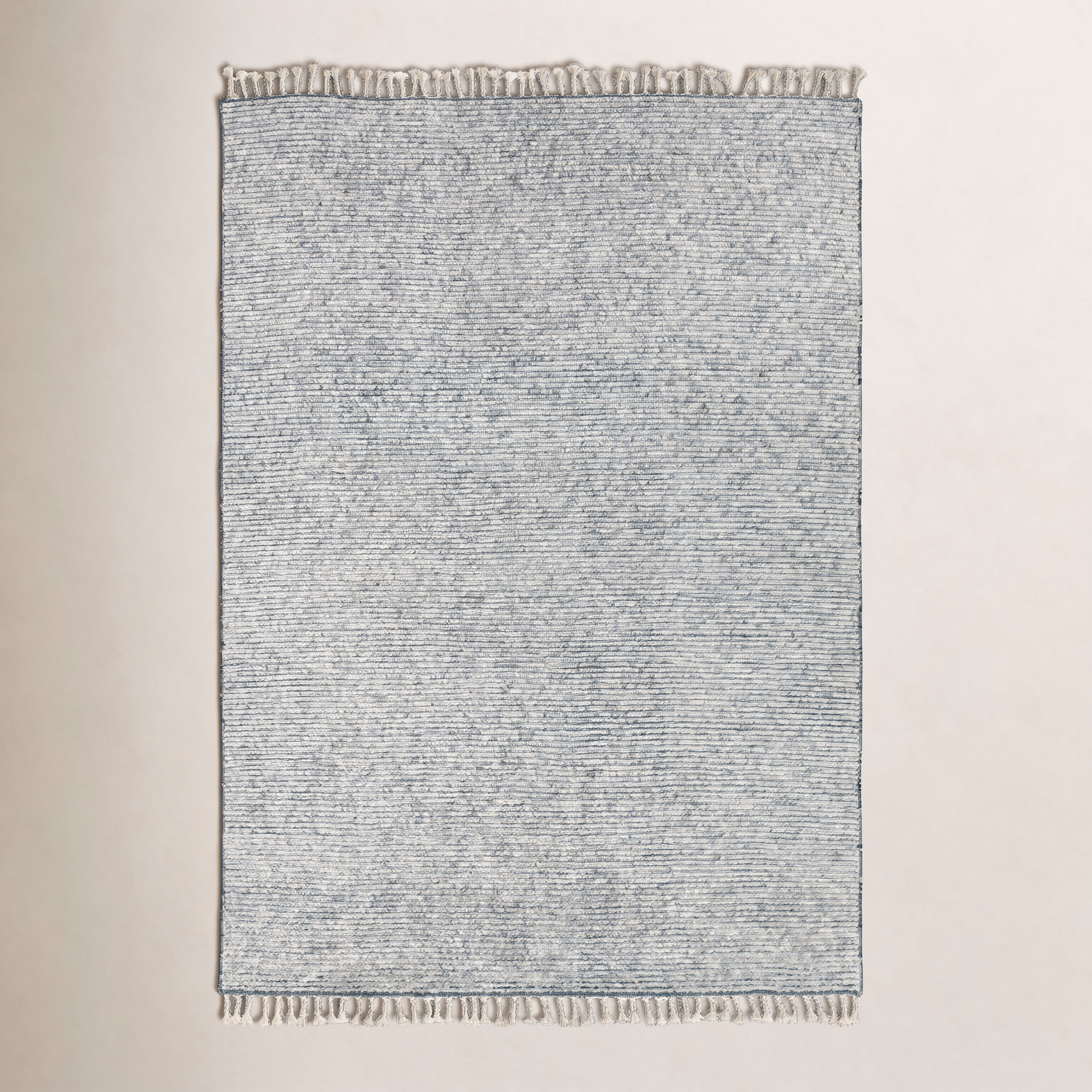 Swifton Gray Hand-Knotted Striped Wool Rug, Rectangle 10' x 14'