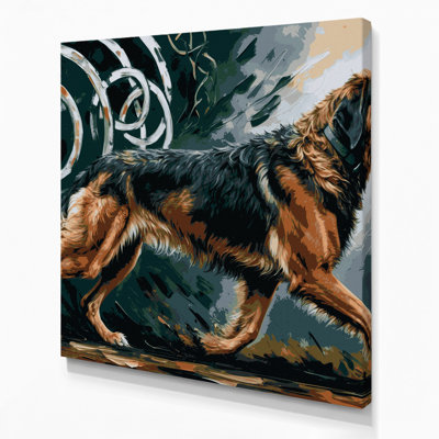Dogs Irish Wolfhound Blue Canvas Wall Art