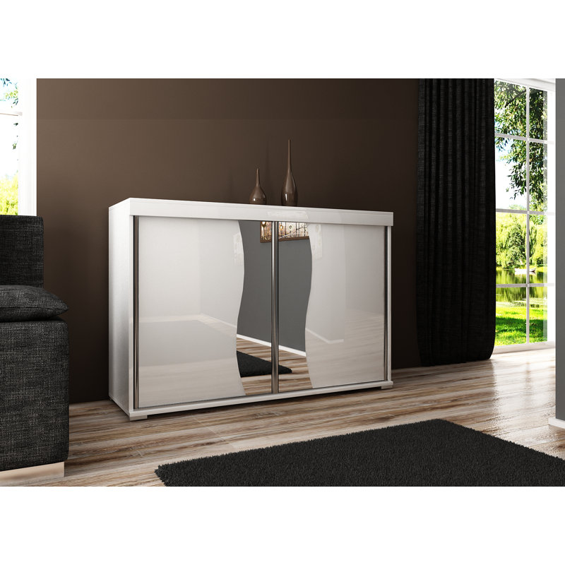 Petekar Rectangle Accent Cabinet, White, 94cm H x 120cm W x 45cm D