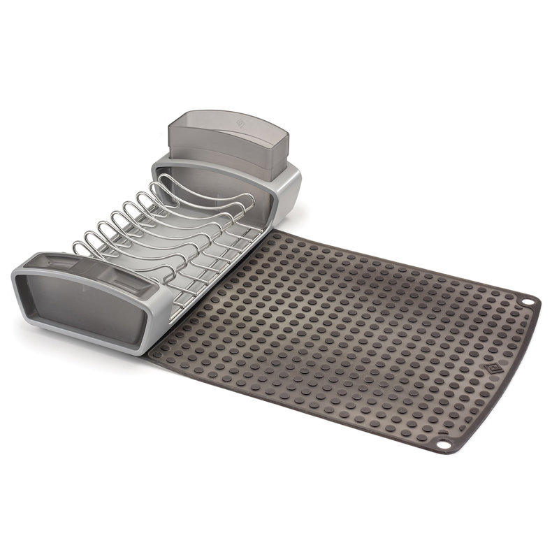 Égouttoir à vaisselle pliable en acier inoxydable / silicone