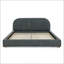 Structure de lit tapissier pour grand lit, style minimaliste moderne avec tête de lit haute incurvée, tissu en fil de cercle de qualité supérieure et support de pieds robuste, matelas non inclus-167277961-167277960