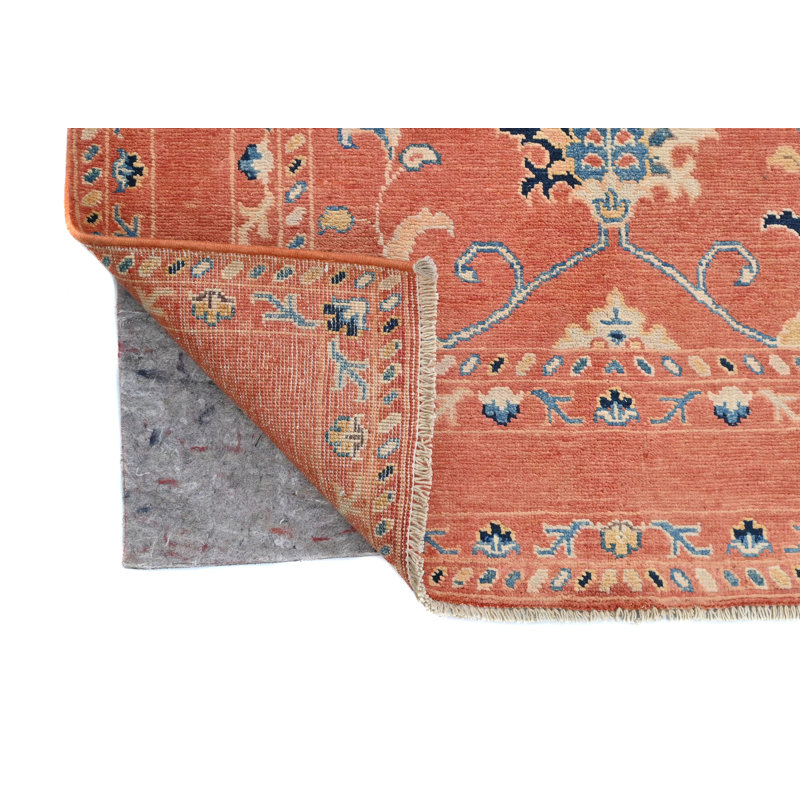 Tapis oriental unique et moderne à motif floral 3 x 5 orange