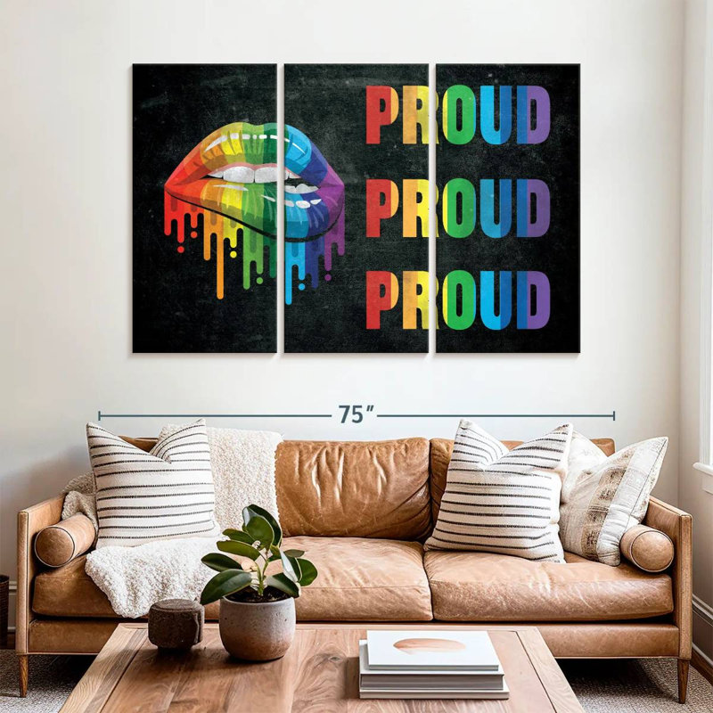 Tergel Rainbow Lips, 42" H x 65" W