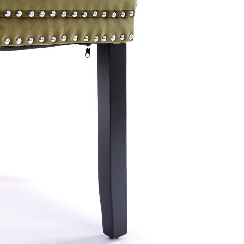 Classic Velvet Dining Chairs, Olive Green Velvet