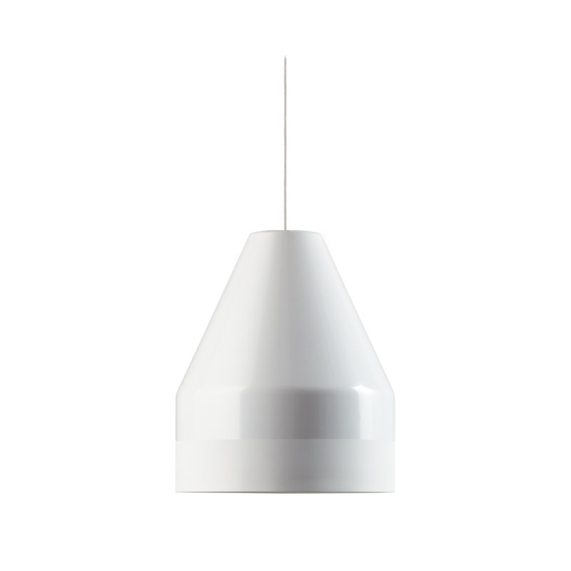 Crayon 1 - Light Silver Cone Pendant, 53cm H x 45cm W x 45cm D
