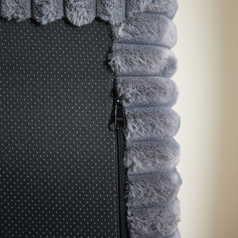 Chaise longue Fluffy Modern - Velours côtelé avec repose-pieds amovible, sans assemblage intérieur requis, Gris