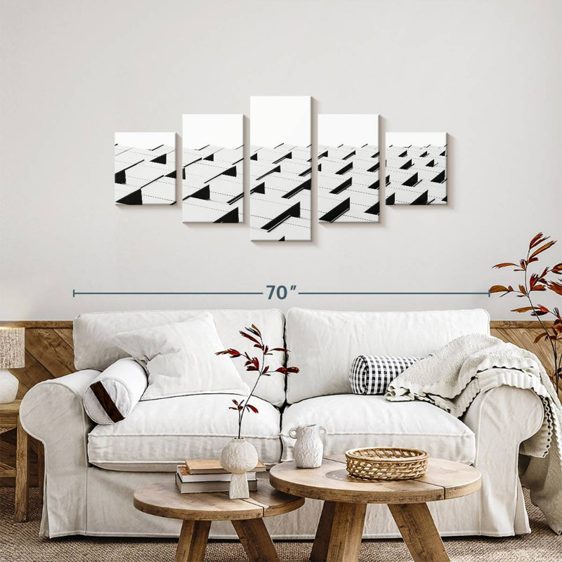 Modern Terraced Building, 24" H x 55" W
