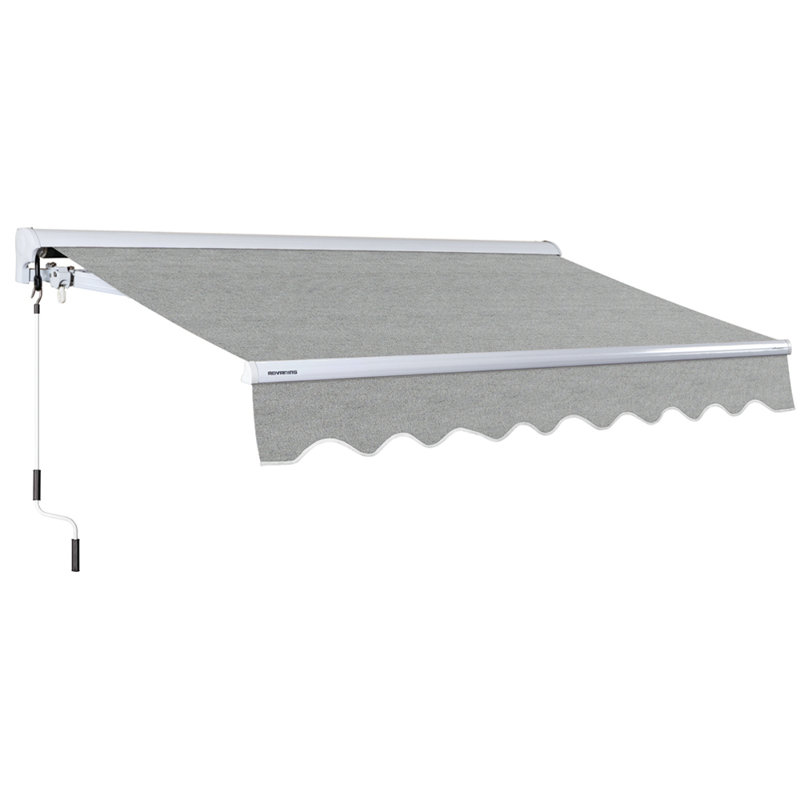 Advaning 12'x10' Manual Patio Retractable Awning, Heather Gray, 10.5' H x 11.8' W x 9.10' D
