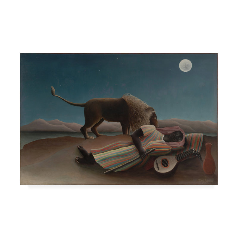 « Sleeping Gypsy » par Henri Rousseau-impression d’art graphique sur toile tendue, H 22 po x l 32 po x P 2 po