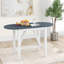 Ensemble de table de salle à manger 3 pièces en bois à hauteur de comptoir avec abattant et 2 chaises rembourrées pour petit espace-129598278-129598282-129598279-129598274
