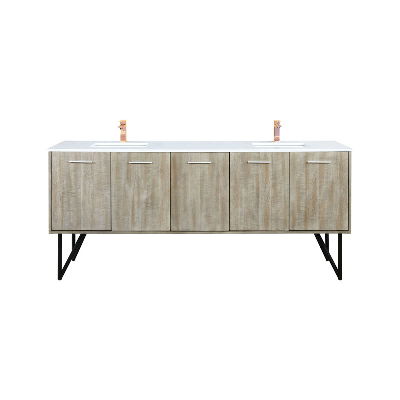 80 po L x P 20 po Meuble-lavabo rustique - comptoir en marbre avec robinetterie à fermeture en douceur or rose et tiroir pour de nombreuses options de rangement