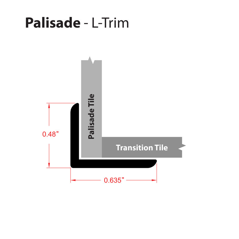 Garniture en L Palisade 94 po, Lac argent