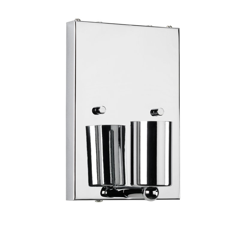 Zanders Flush Mounted Sconce, 23cm H x 37.5cm W x 12.8cm D, Polished Chrome