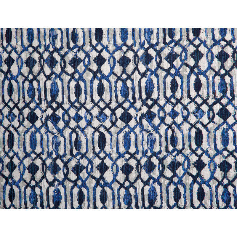 Ellen Enzo Upholstered Barrel Chair, Chester Indigo Blue/Gray 100% Polyester