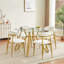 Table de salle à manger carrée pour petites cuisines, base en métal doré chaud, plateau en verre trempé de 35,4 pouces, 4 sièges