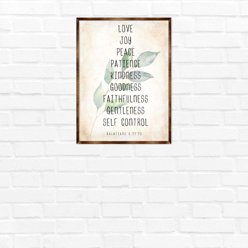 «Love Joy Peace», art textuel sur bois encadré, H 16 po x l 12 po x P 0,5 po
