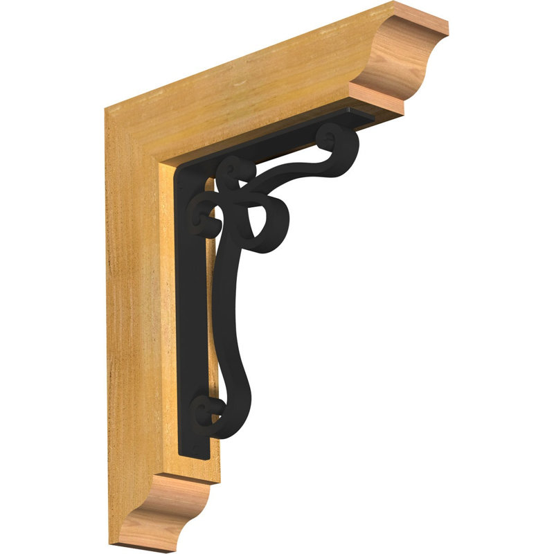 Support à fer à cheval triple traditionnel 4 "Orleans, H 14 po x P 11 1/2 po, Sapin de Douglas de l 3 1/2 po x T 2 po (lisse)