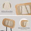 Modern Rattan Dining Chairs Upholstered Faux Leather Dining Room Chairs with Rattan Backrests and Metal Legs Armless Kitchen Chairs for Dining Room-1574143915
