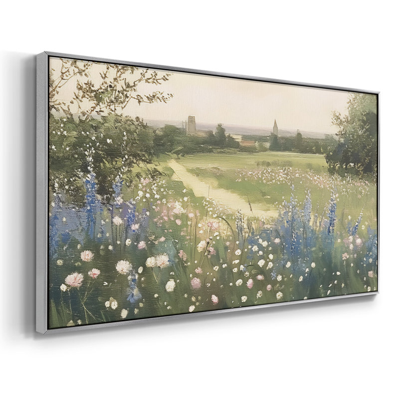 Botanical Series-CCL XXIV- Toile tendue avec châssis tendue, prête à être accrochée, H 17 po x l 33 po, Argent argent