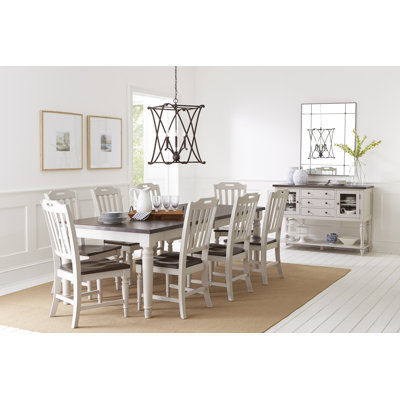 Olavo 8 - Person Extendable Solid Wood Solid Wood Top Four Leg Dining Set