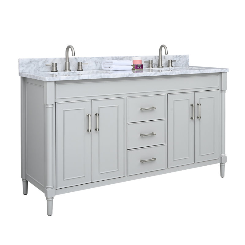 Bristol 61'' W Double Vanity, Light Gray