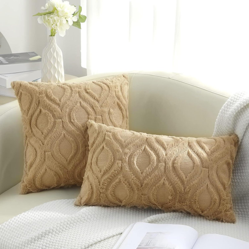 Striped Square Cushion Cover, Taupe