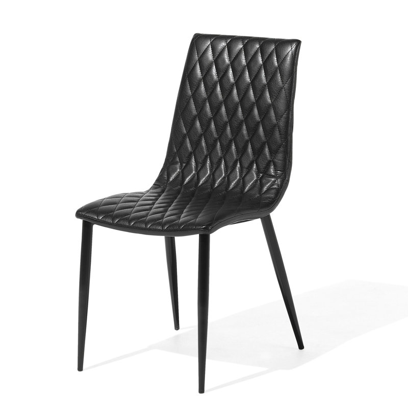 Riceboro 44cm H Upholstered Side Chair, Black