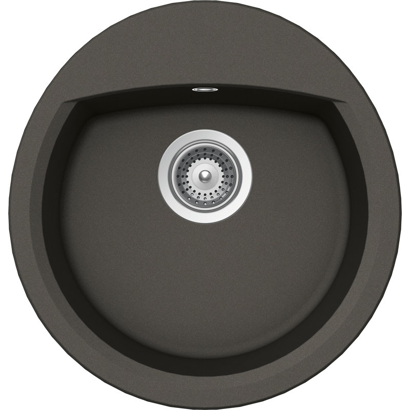 Manhattan Single Bowl Inset Kitchen Sink, Asphalt