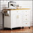 52'' Kitchen Island With Drop Leaf, Embossed Texture, Wheels, Spice Rack, Towel Rack, 2 Doors, 5 Drawers, And Adjustable Shelf For Kitchen-1030136199