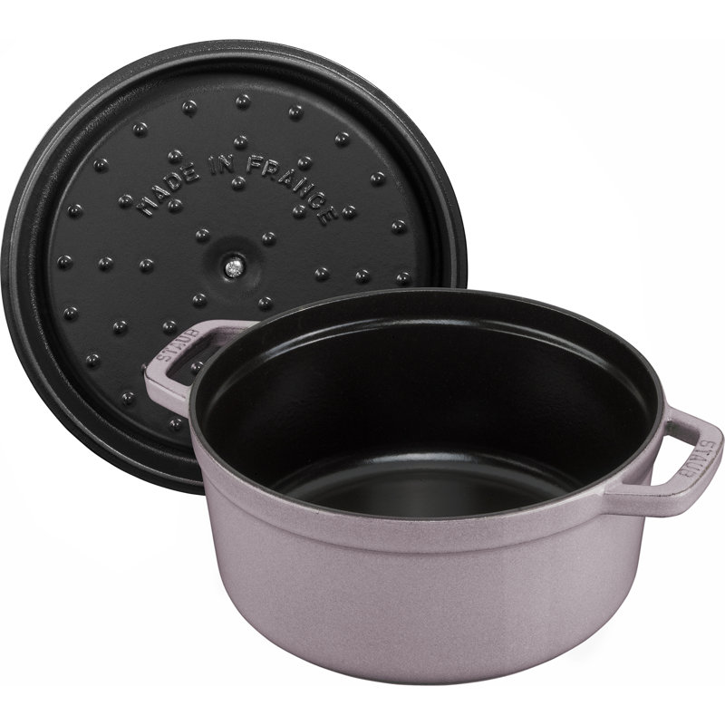 La Cocotte Cast Iron Round Cocotte, Cherry Blossom, 7 quarts
