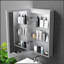 Armoire de toilette avec miroir à DEL avec 3 températures de couleur, antibuée, encastrée ou murale, tablettes réglables et luminosité