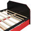 Lit de jour double en bois rouge avec lit gigogne simple, bureau, peu encombrant pour les soirées pyjama, style de jeu moderne-130428401