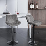 Nalupatio Swivel Upholstered Adjustable Height Counter Stool with Metal Frame