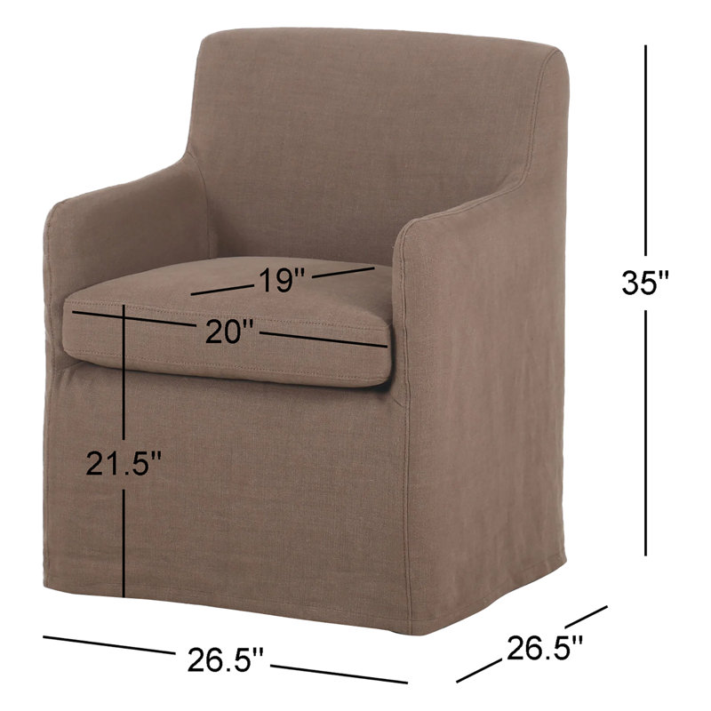 Westcott Slipcover Dining Chair-Brussels Mushroom