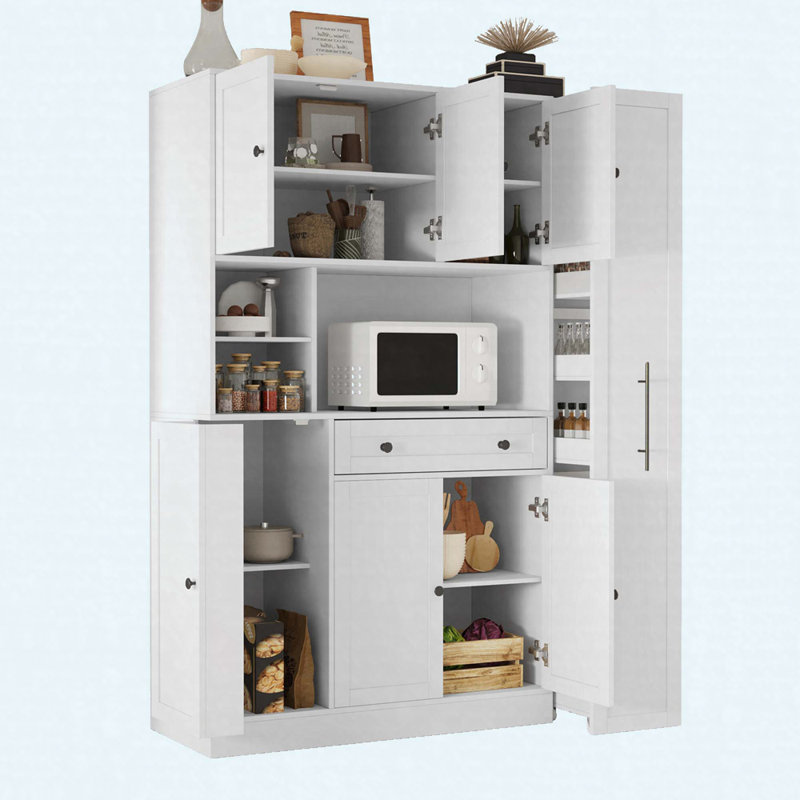 Armoire de cuisine autoportante 52,8 po, Blanc