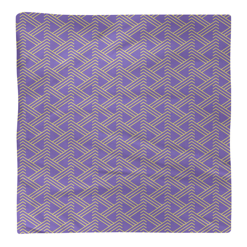 Serviette de table en coton Zig Zag, Mauve/jaune, H 0,1 po x l 22 po x P 22 po, Croisé en coton